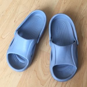 Baby Blue Croc Sandals / Worn Twice